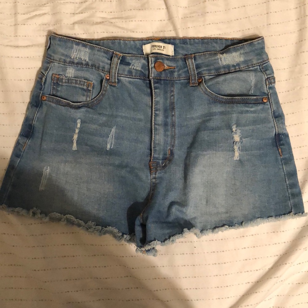 Forever 21 High Wasted Denim Shorts Size 27